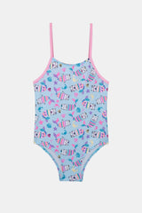 Girl's Mermaid Cat Multicolored Swimsuit