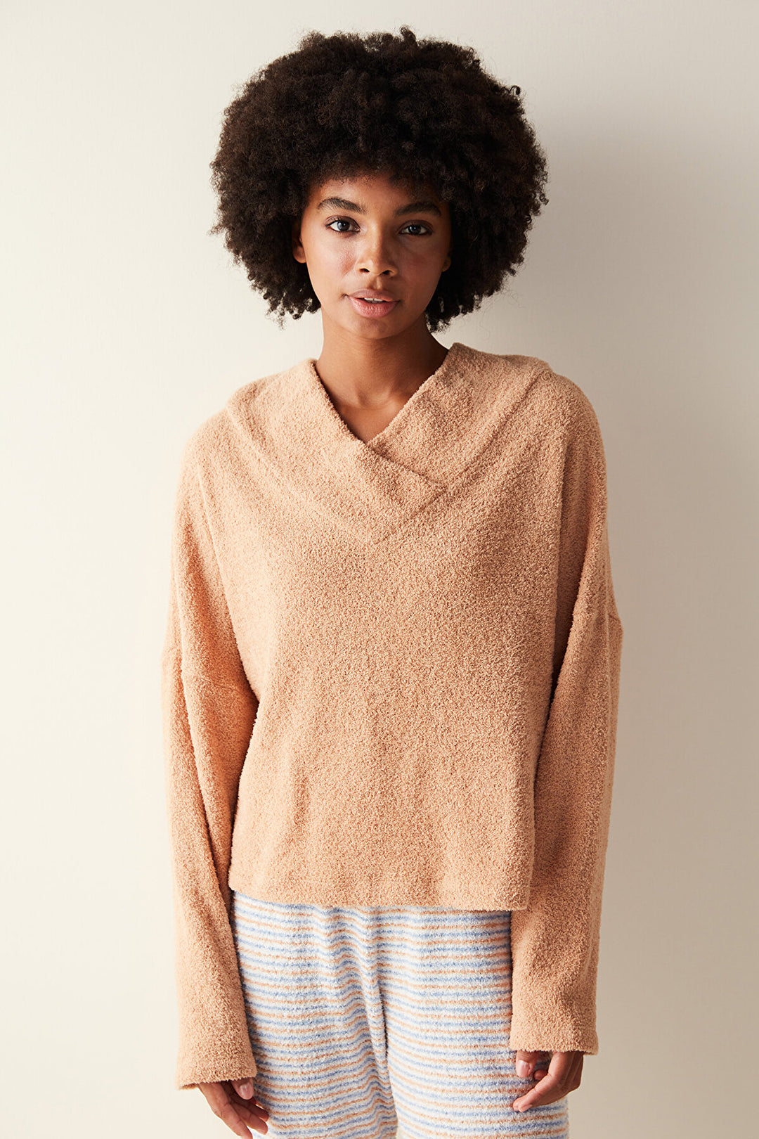 Cozy Solid Sweatshirt PJ Top