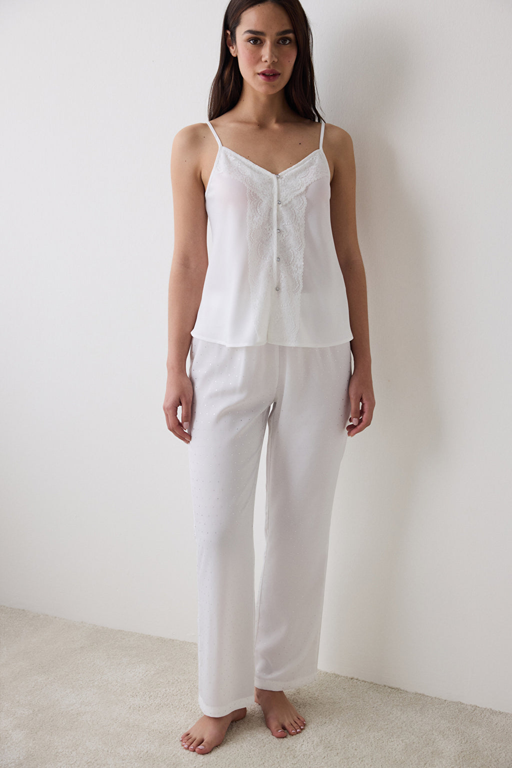 Bridal Delicate Satin Off White Tank