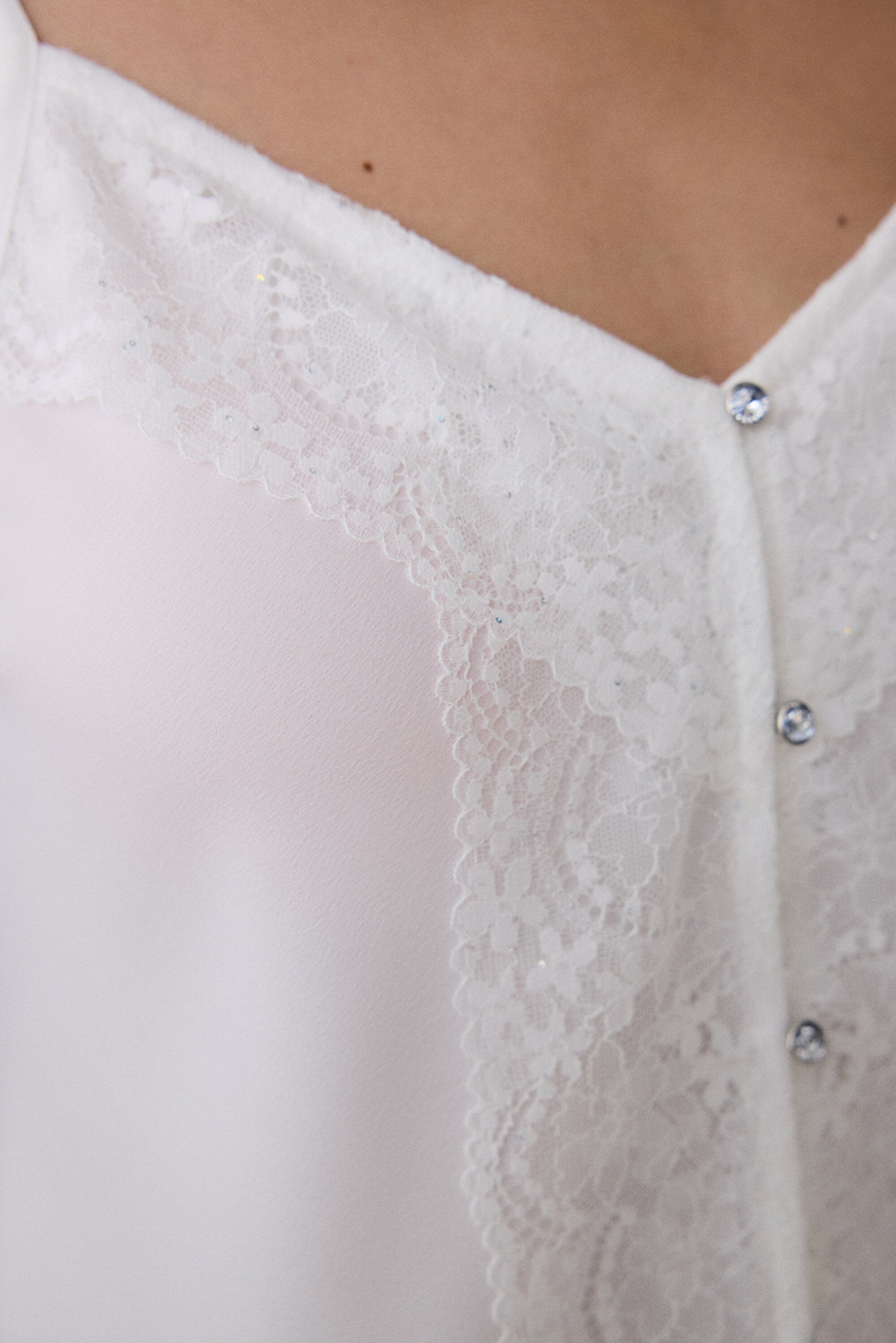 Bridal Delicate Satin Off White Tank