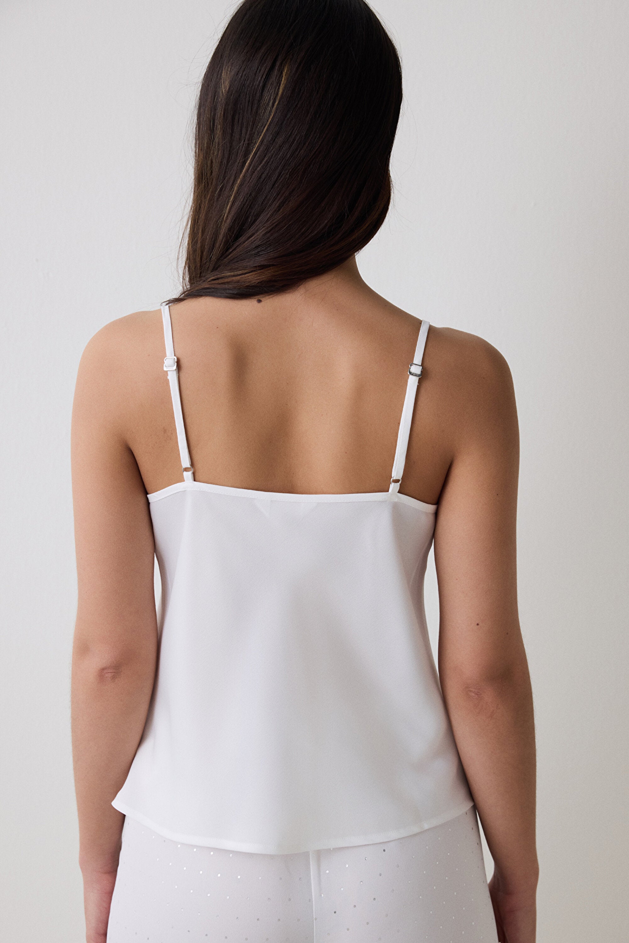 Bridal Delicate Satin Off White Tank