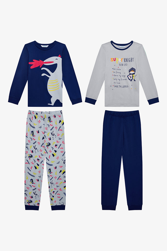 Boy Superknight 2-Piece Multicolored Pajama Set Hover Image