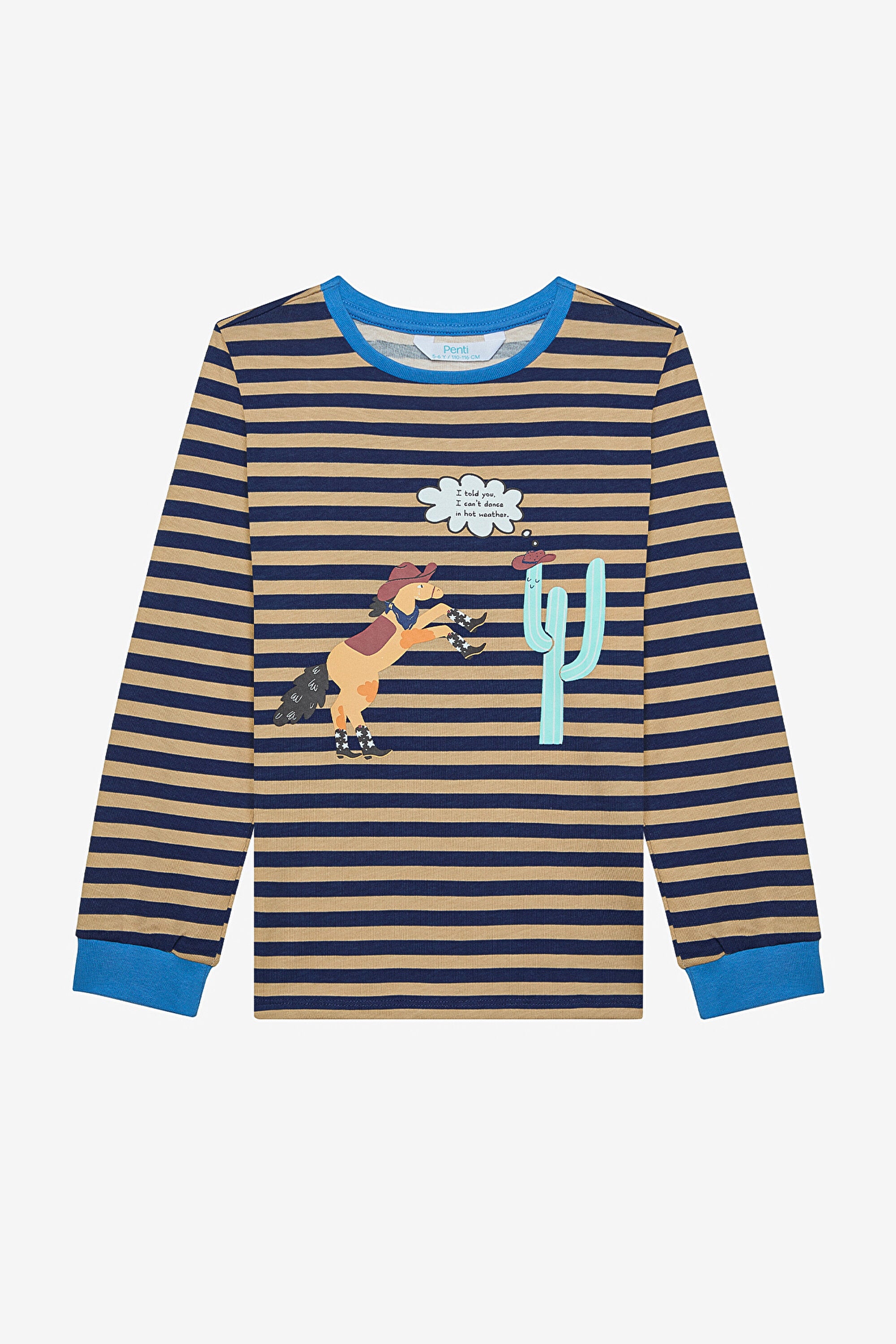 Boy Horses 2-Piece Multicolored Pajama Set