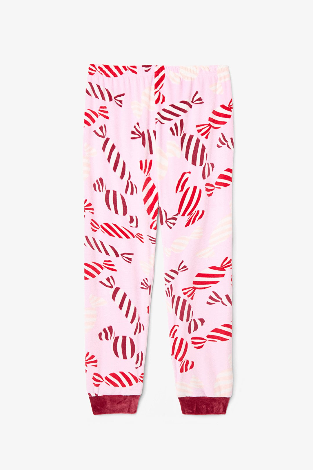 Pink Girls Candy New Year Patterned Soft Textured Pajama Set