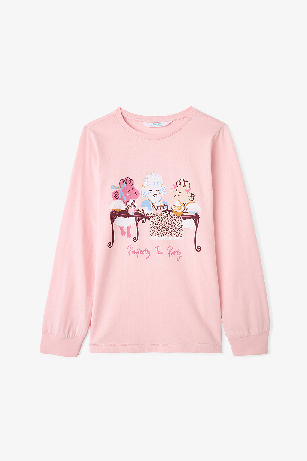 Pawfectly Girls Leopard Print Cotton 2-Piece Long-Sleeve Pajama Set