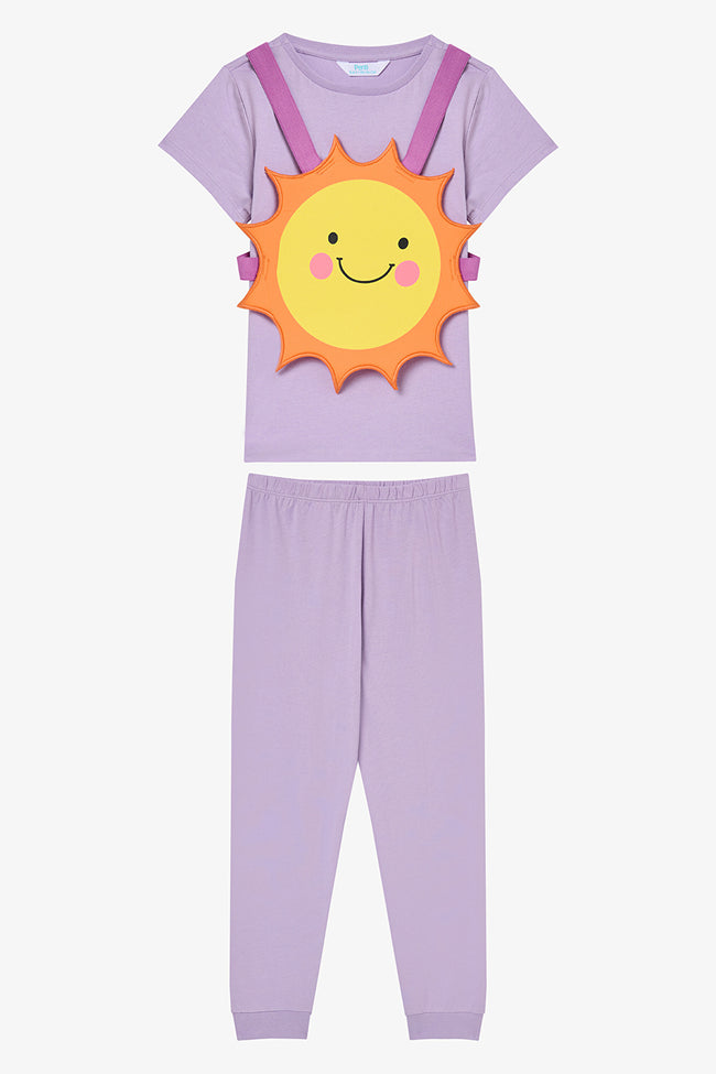 Girls Sun Lilac PJ Set Hover Image