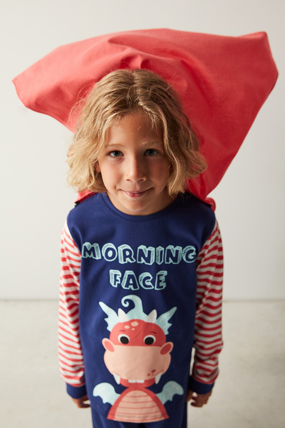Boys Dragon Face Long Sleeve Pajama Set