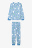 Light Blue Boys Pajama Set with Mountain Monster Design