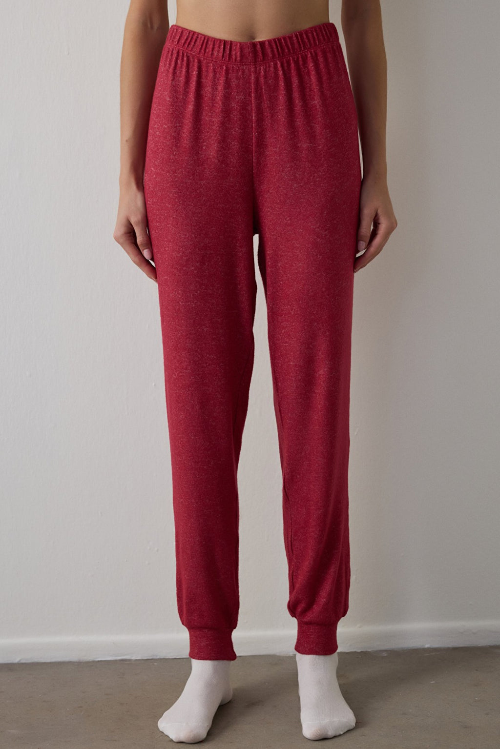 Burgundy Best Season Striped Thermal Effect Pajama Bottoms