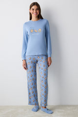 Have Fun Thermal Light Blue Pajama Top