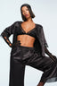 Belle Satin Black Shirt Pants Pajama Set