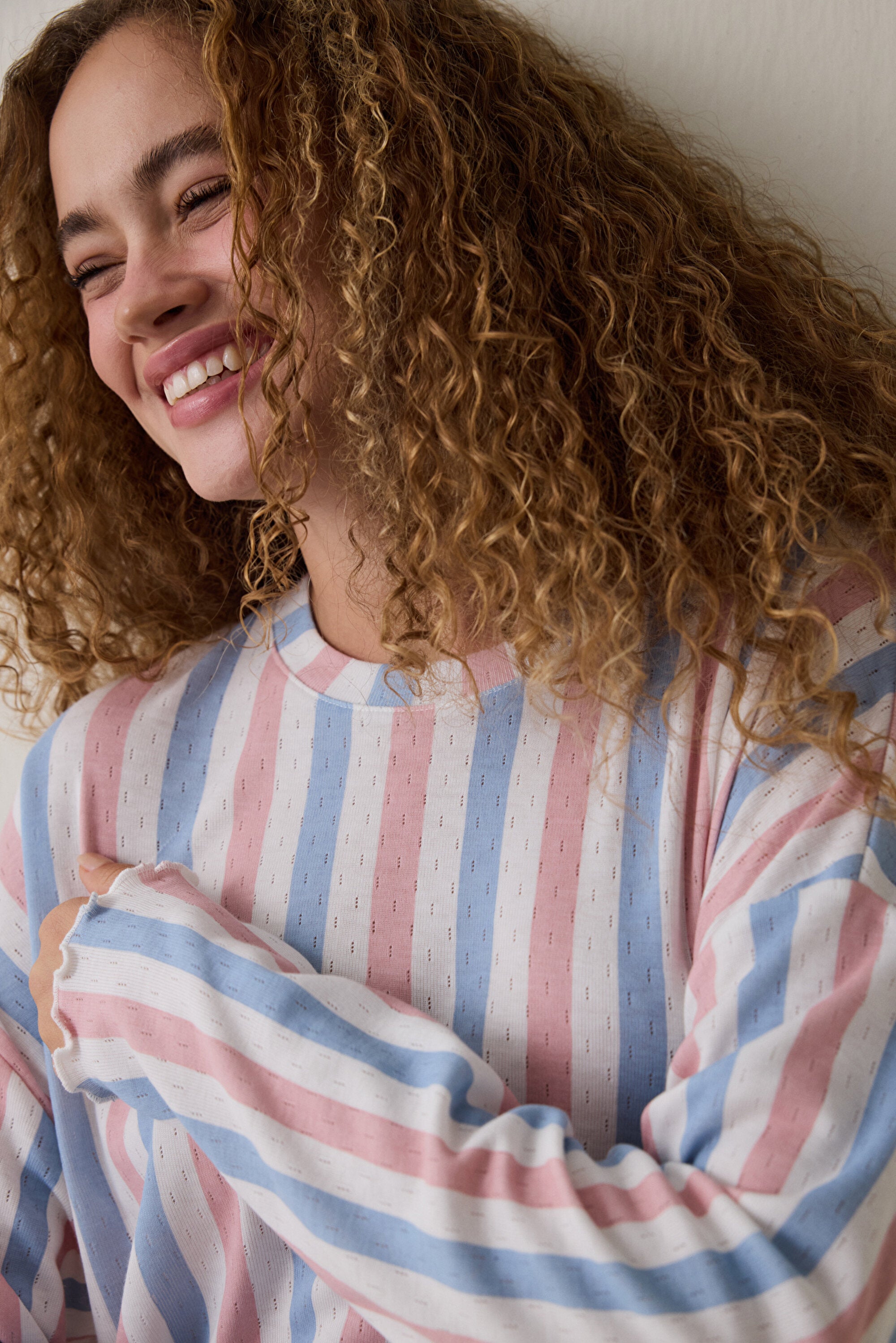 Moonlight Crew Neck Thermal Effect Pajama Set