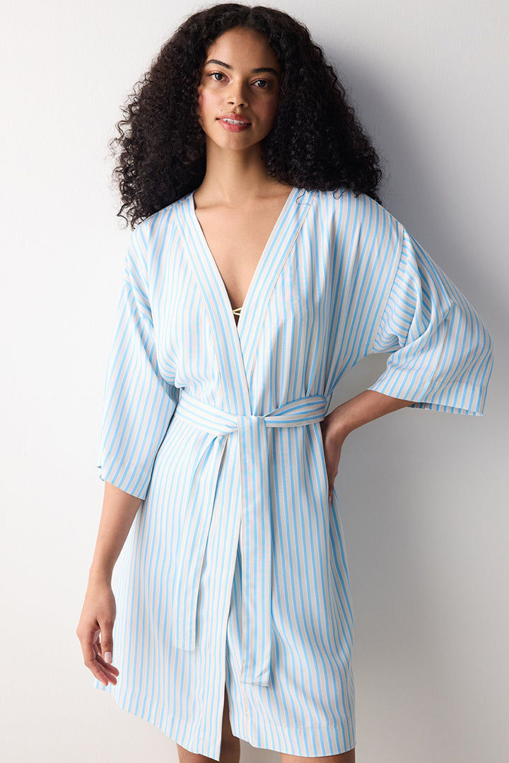 Alice Striped Blue Dressing Gown