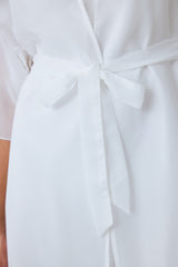 Off White Bridal Charming Short Sleeve Bridal Dressing Gown