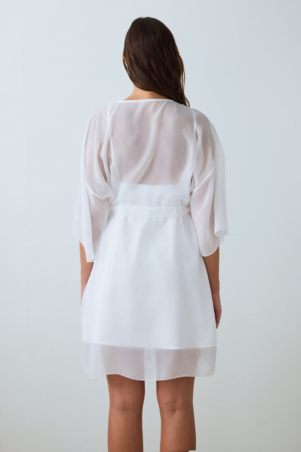 Off White Bridal Charming Short Sleeve Bridal Dressing Gown