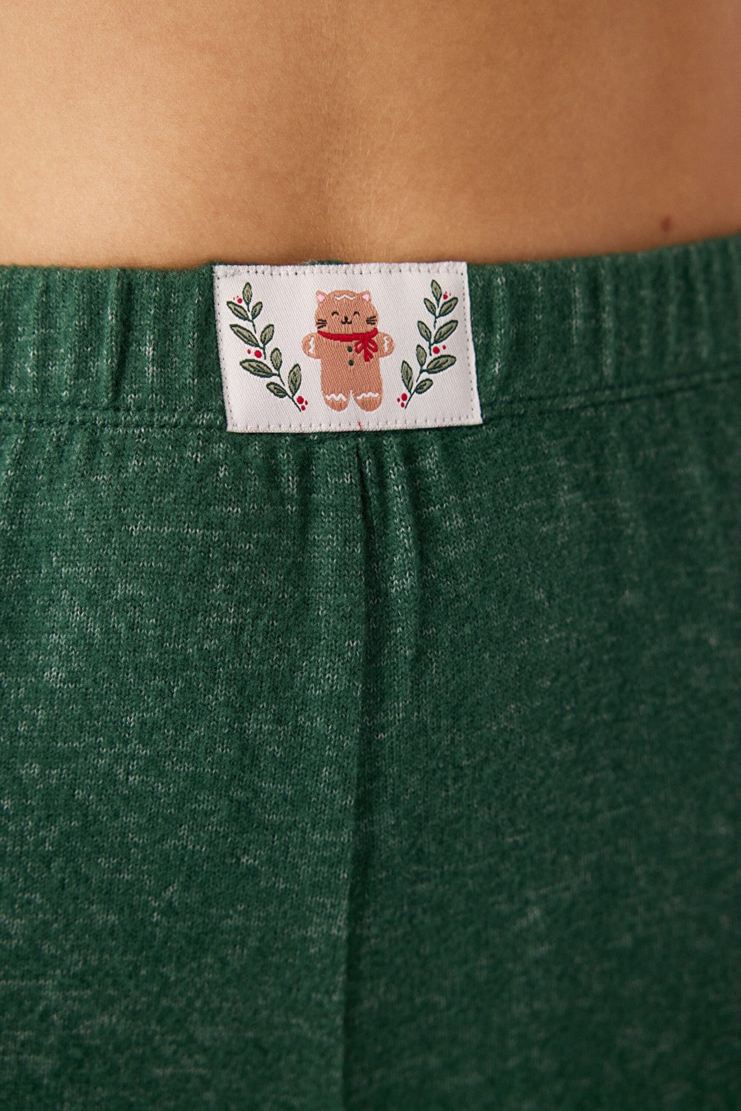 Dark Green Gingerbread Thermal Pajama Bottoms