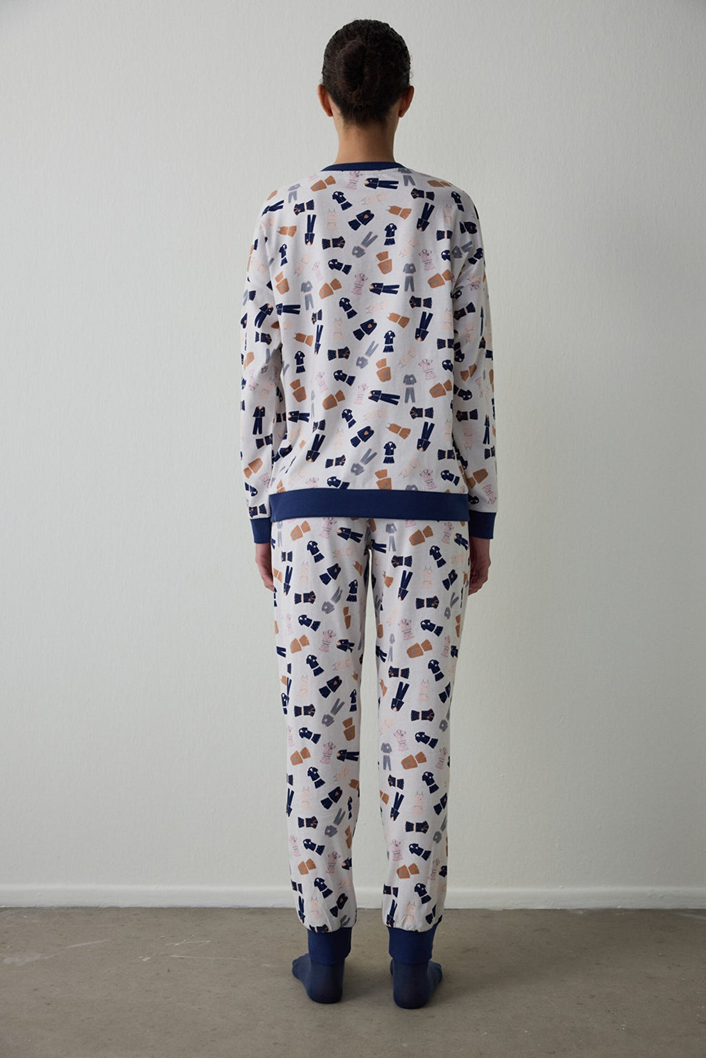 Light Pink Pajama Time Crew Neck Cotton Long-Sleeve Pajama Set