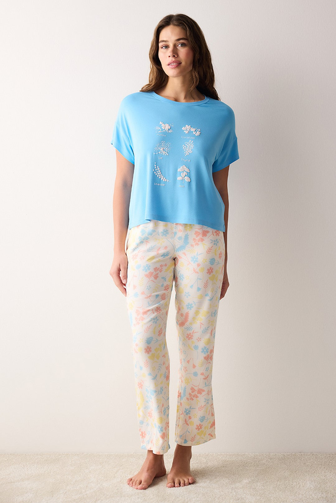 Hannah Blue T-Shirt Pajama Top