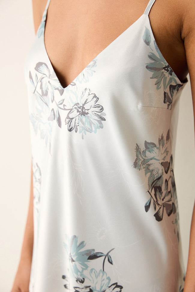Camille Satin Light Grey Nightgown Main Image