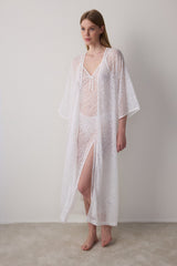 Off-White Lace V-Neck Dowry Nightgown