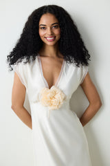 Roses Satin Cream Nightgown