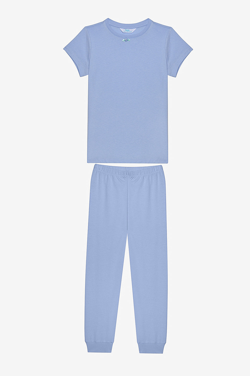 Girls Blue Roses 2-Piece Multicolored Pajama Set