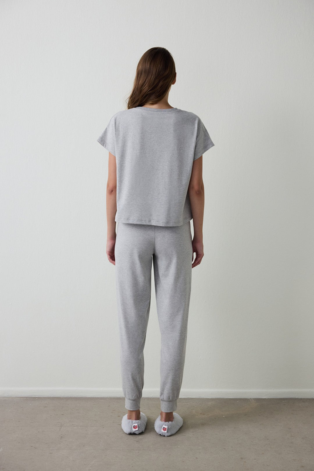 Gray Melange Tom & Jerry Printed Short Sleeve Pajama Set