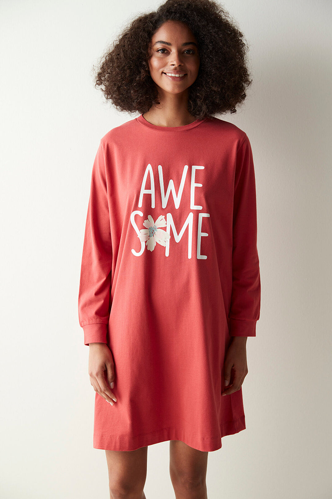 Awesome Slogan Printed Nightgown
