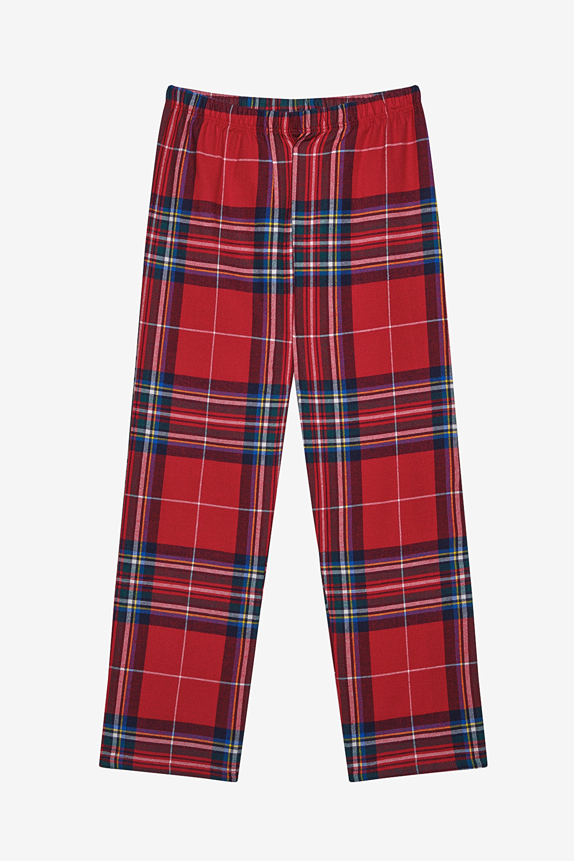 Cotton Unisex Kids Red Plaid Fam Red Shirt Pajama Set