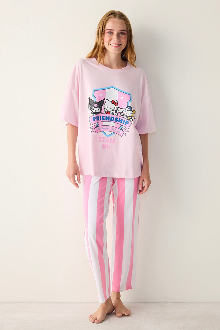 Sanrio Striped Multicolored Pants Pajama Set