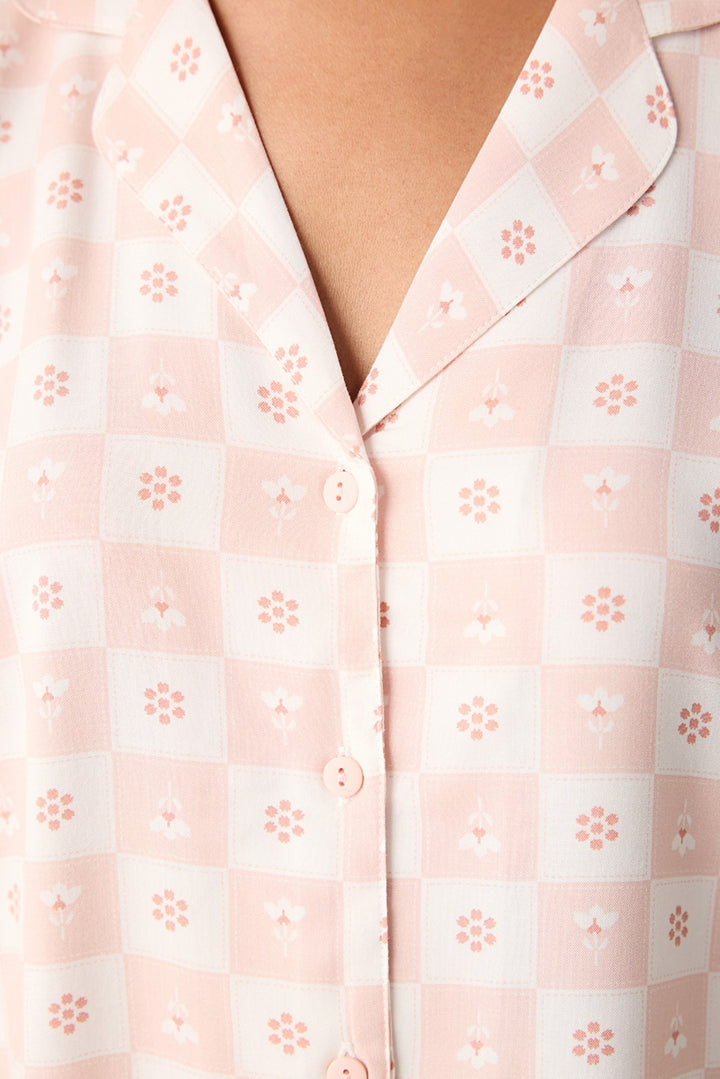 Pink Gingham Pajama Set