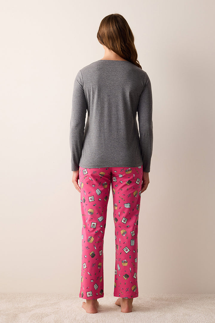 Cozy Multicolored Pants Pajama Set