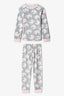 Grey Girls Pajama Set with Bear Pattern