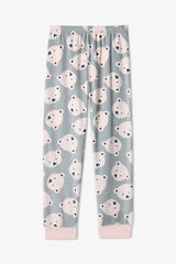 Grey Girls Pajama Set with Bear Pattern