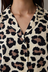 Leopard Chally Shirt Trousers Multicolored Pajama Set