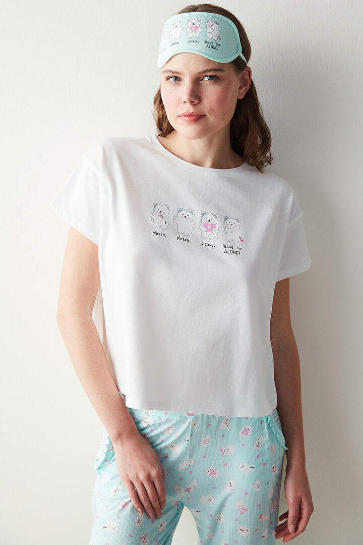 Cuteness White Tshirt PJ Top
