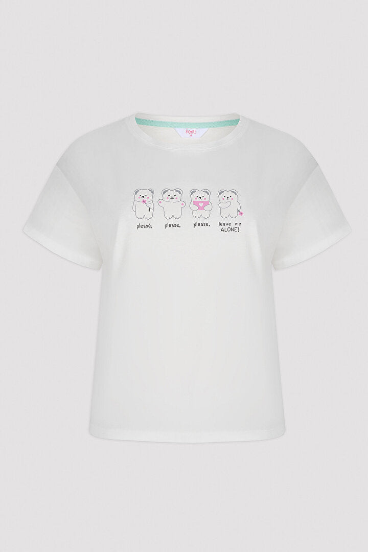 Cuteness White Tshirt PJ Top