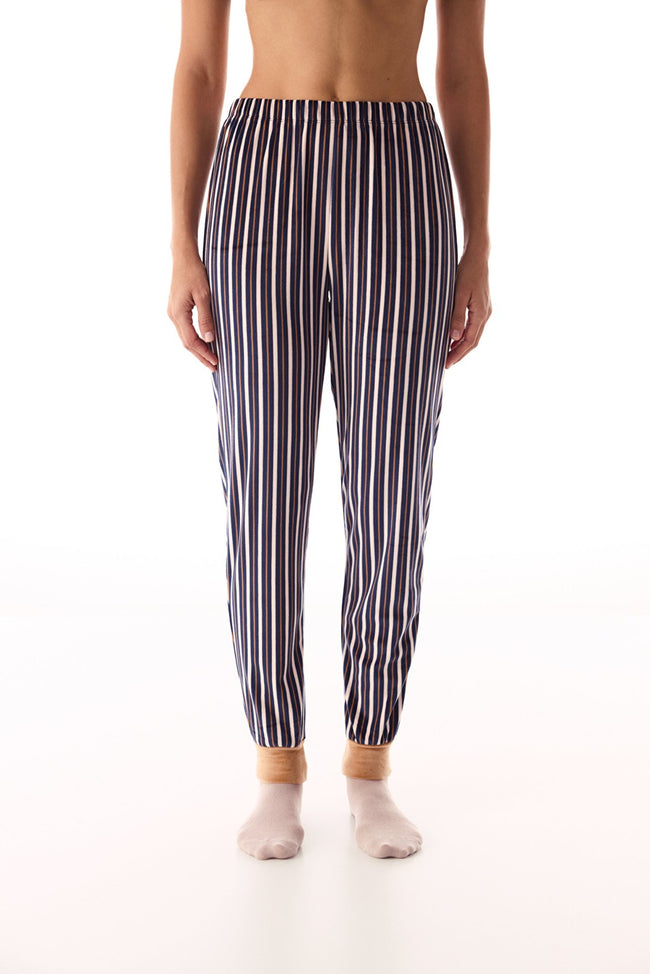 Navy Striped Pajama Bottoms Hover Image