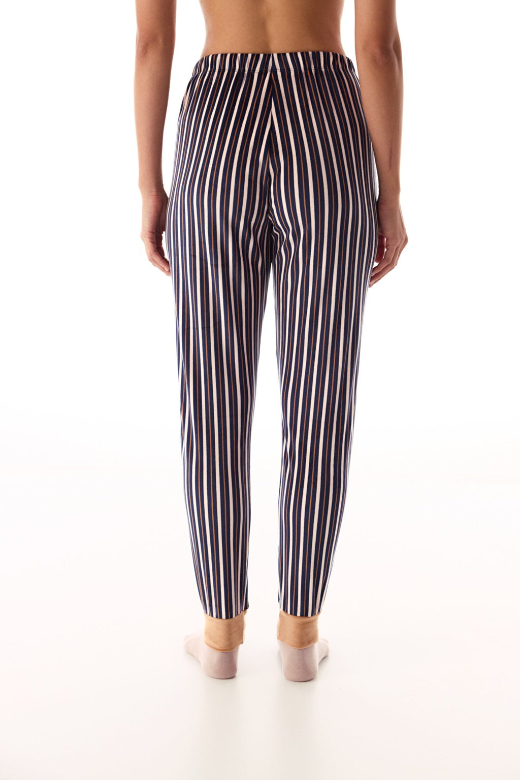 Navy Striped Pajama Bottoms