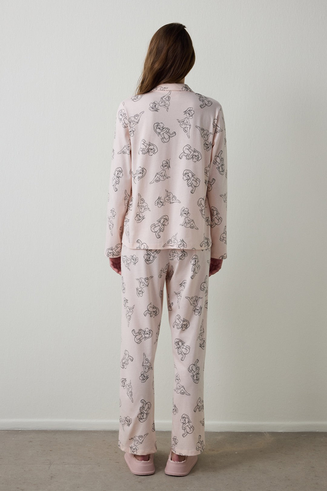 Light Pink Lola Bunny Shirt Collar Long Sleeve Pajama Set