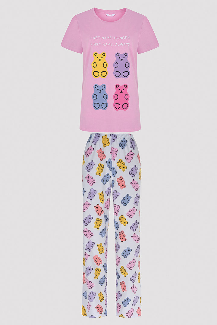 Gummy Bear Pink Pants Pajama Set