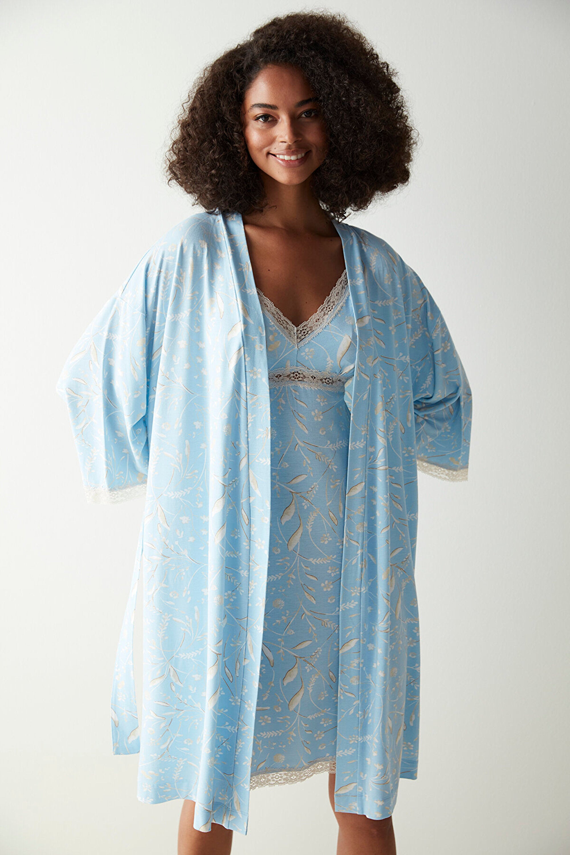 Maye Patterned Dressing Gown