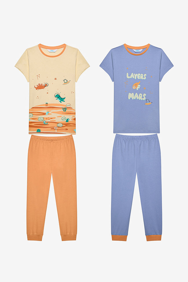 Boys Mars 2-Piece Multicolored Pajama Set Hover Image