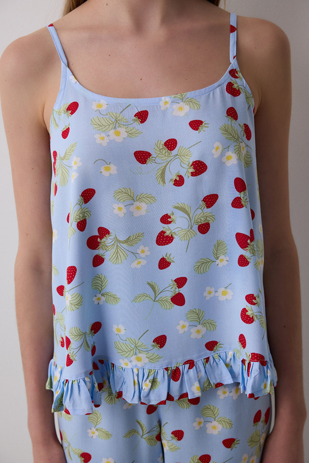 Strawberries Chally Light Blue Tank Top