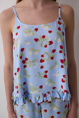 Strawberries Chally Light Blue Tank Top