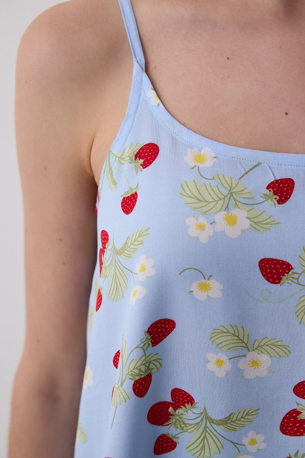 Strawberries Chally Light Blue Tank Top