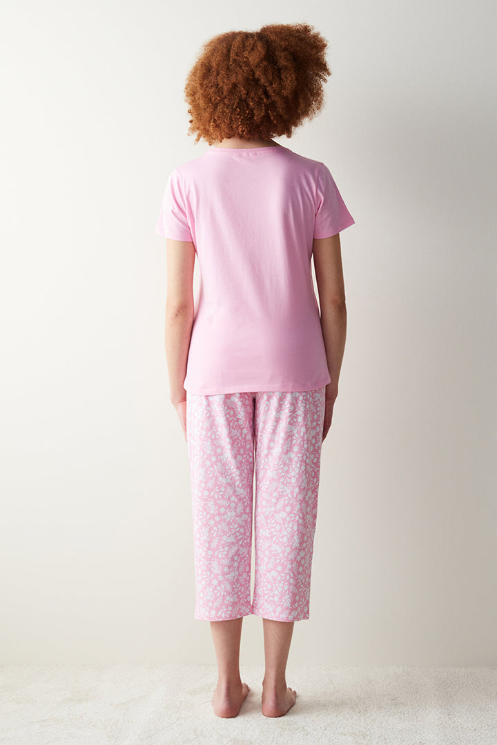 Ent Love Pink Capri Pajama Set