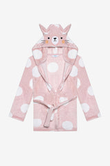 Girl Bunny Dusty Rose Pink Dressing Gown