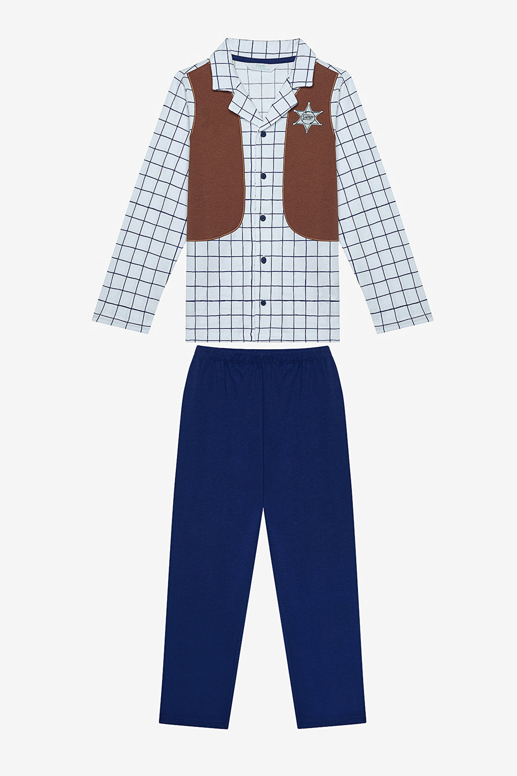 Boy Sheriff Shirt Multicolored Pajama Set