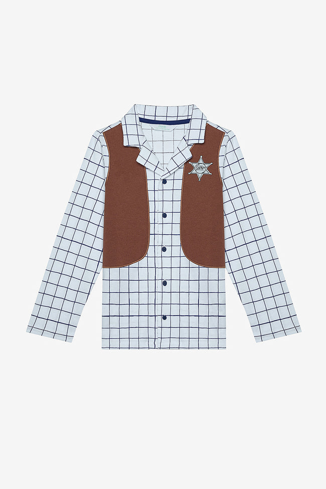 Boy Sheriff Shirt Multicolored Pajama Set Main Image